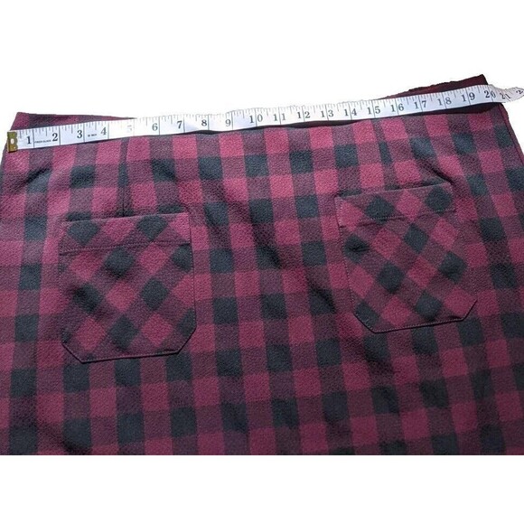 J. Jill Skirt Elastic Waist Pull On Mini Lined Pockets Check Size 2X - Picture 3 of 6